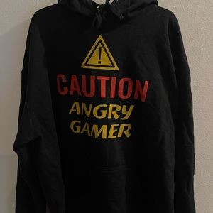 Caution Angry Gamer Sweatshirt - Men’s 2XL